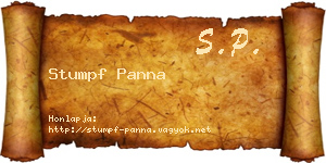 Stumpf Panna névjegykártya